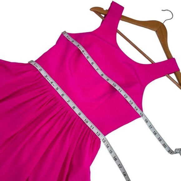 Amanda Uprichard hot pink silk fit and flare sleeveless lined dress size small - Picture 2 of 8